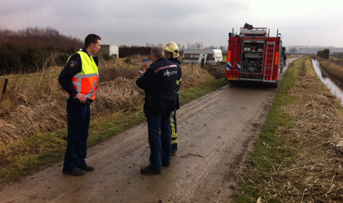 Brandweer op de Meentweg.