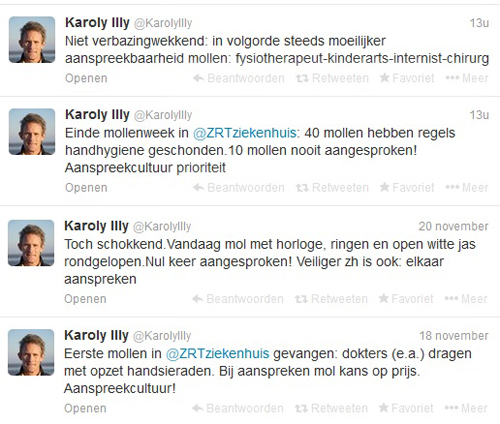 Enkele tweets naar aanleiding van de actie.
