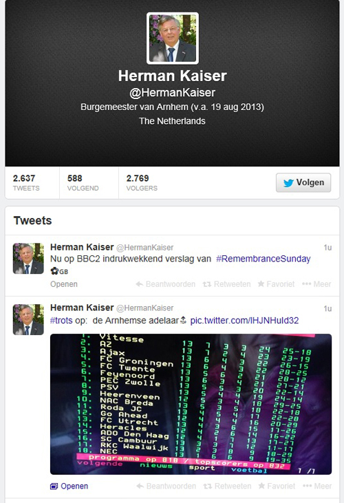 De kersverse burgemeester Kaiser van Arnhem is trots.
